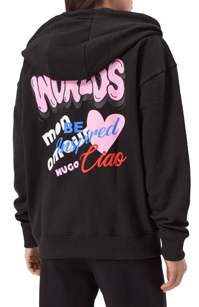 Хлопковая толстовка HUGO BLUE черного цвета по цене 19500 руб., арт. 50533959, фото 4 Хлопковая толстовка HUGO BLUE, арт. 50533959, фото 4