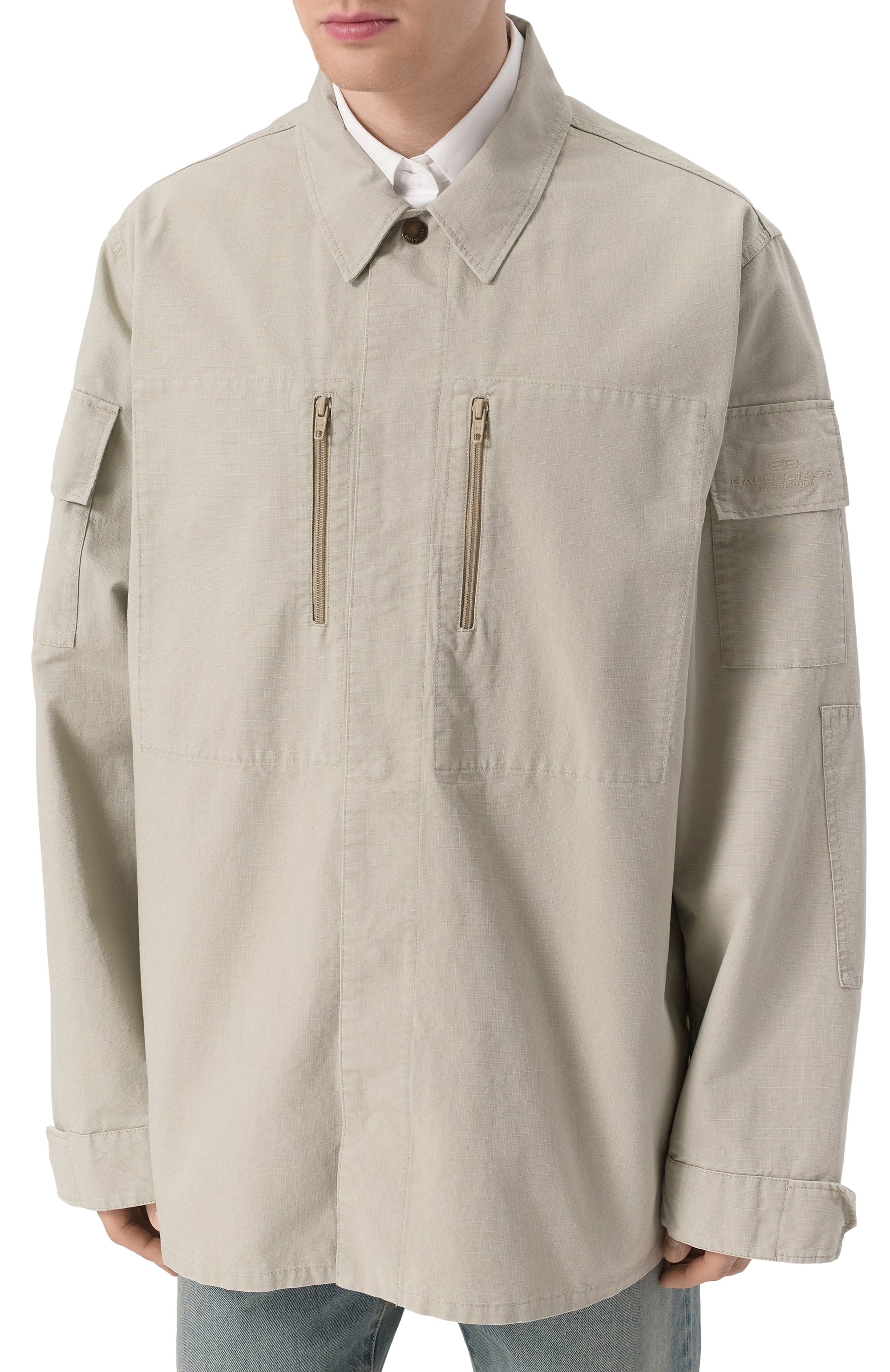 Хлопковая куртка-рубашка garde-robe BALENCIAGA, арт. 814719/TQP13, фото 3