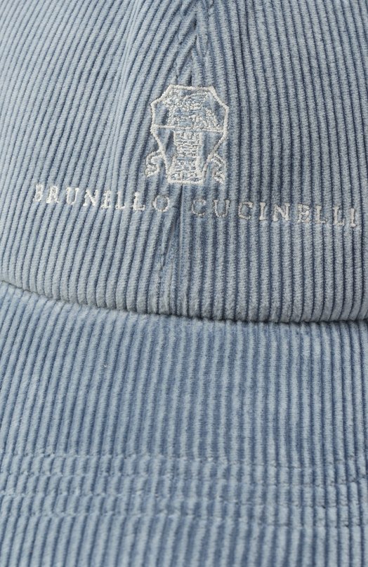 Хлопковая бейсболка Brunello Cucinelli MY4999850 Голубой  MY4999850 Фото 3