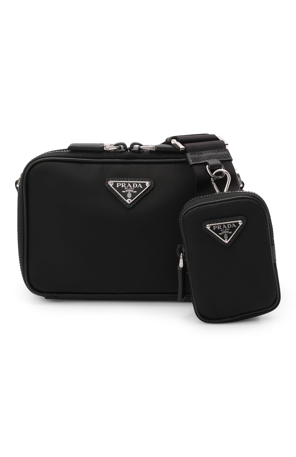 Комбинированная сумка PRADA черного цвета по цене 135000 руб., арт. 2VH070-2DMH-F0002-EMP, фото 1 Комбинированная сумка PRADA, арт. 2VH070-2DMH-F0002-EMP, фото 1