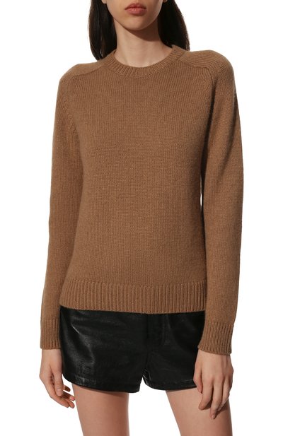 Шерстяной свитер SAINT LAURENT бежевого цвета по цене 78200 руб., арт. 603084/YALK2, фото 3 Шерстяной свитер SAINT LAURENT, арт. 603084/YALK2, фото 3