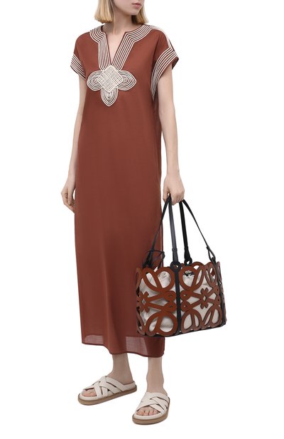 Хлопковая туника TORY BURCH коричневого цвета по цене 53300 руб., арт. 87519, фото 2 Хлопковая туника TORY BURCH, арт. 87519, фото 2