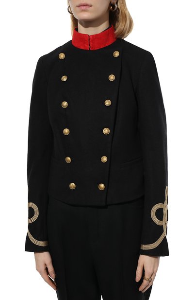 Жакет из хлопка и шерсти POLO RALPH LAUREN черного цвета по цене 52700 руб., арт. 211838539, фото 3 Жакет из хлопка и шерсти POLO RALPH LAUREN, арт. 211838539, фото 3