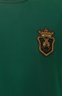 Мужская хлопковая футболка DOLCE & GABBANA зеленого цвета, арт. G8PV1Z/G704C | Фото 6 (Длина (для топов): Стандартные; Материал внешний: Хлопок; Рукава: Короткие; Материал сплава: Проставлено; Драгоценные камни: Проставлено; Принт: Без принта; Стили: Кэжуэл; Кросс-КТ: Джерси; Мужское Кросс-КТ: Футболка-одежда)