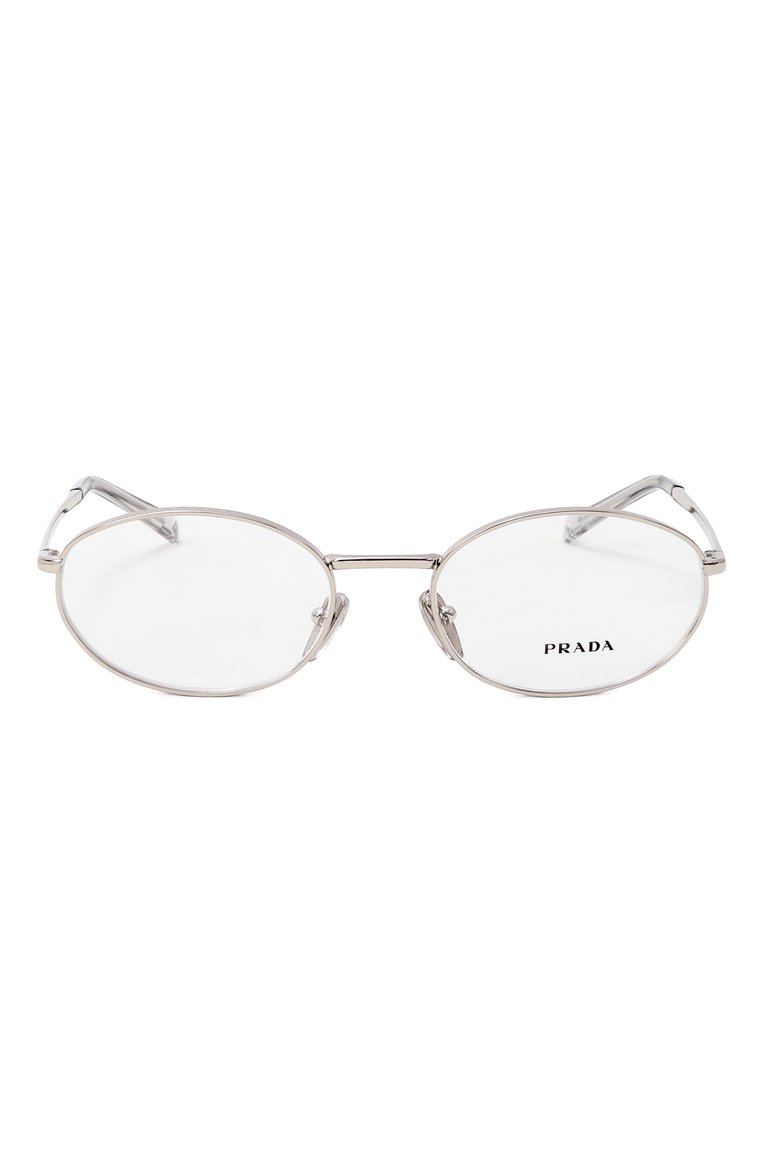 Женские оправа PRADA серебряного цвета, арт. A57V-1BC101 | Фото 3 (Нос: Не проставлено; Региональные ограничения белый список (Axapta Mercury): Не проставлено; Тип очков: Оправа; Материал: Металл; Очки форма: Овальные; Оптика Гендер: оптика-женское)