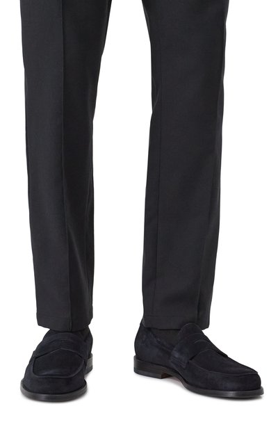 Замшевые пенни-лоферы milano MILLE 885 темно-синего цвета по цене 39400 руб., арт. MILAN0/G0RAIN/ENEA, фото 3 Замшевые пенни-лоферы milano MILLE 885, арт. MILAN0/G0RAIN/ENEA, фото 3