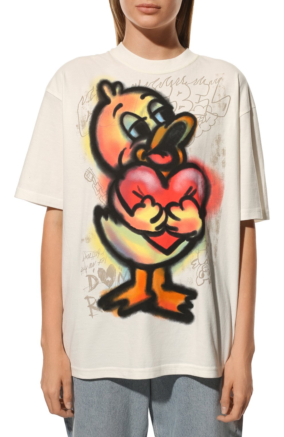Хлопковая футболка DOMREBEL кремового цвета по цене 14500 руб., арт. DARLING/T-SHIRT/W, фото 3 Хлопковая футболка DOMREBEL, арт. DARLING/T-SHIRT/W, фото 3