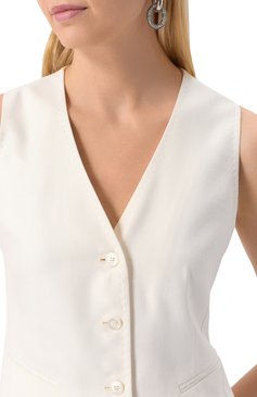 Женский жилет из вискозы KITON белого цвета, арт. D47456K0919B01 | Фото 5 (Длина (верхняя одежда): Короткие; Материал внешний: Вискоза; Женское Кросс-КТ: Жилет-одежда; Стили: Кэжуэл; Кросс-КТ: костюм; Автоматизация ТО: Проставлено; Автоматизация состав�а: Проставлено)