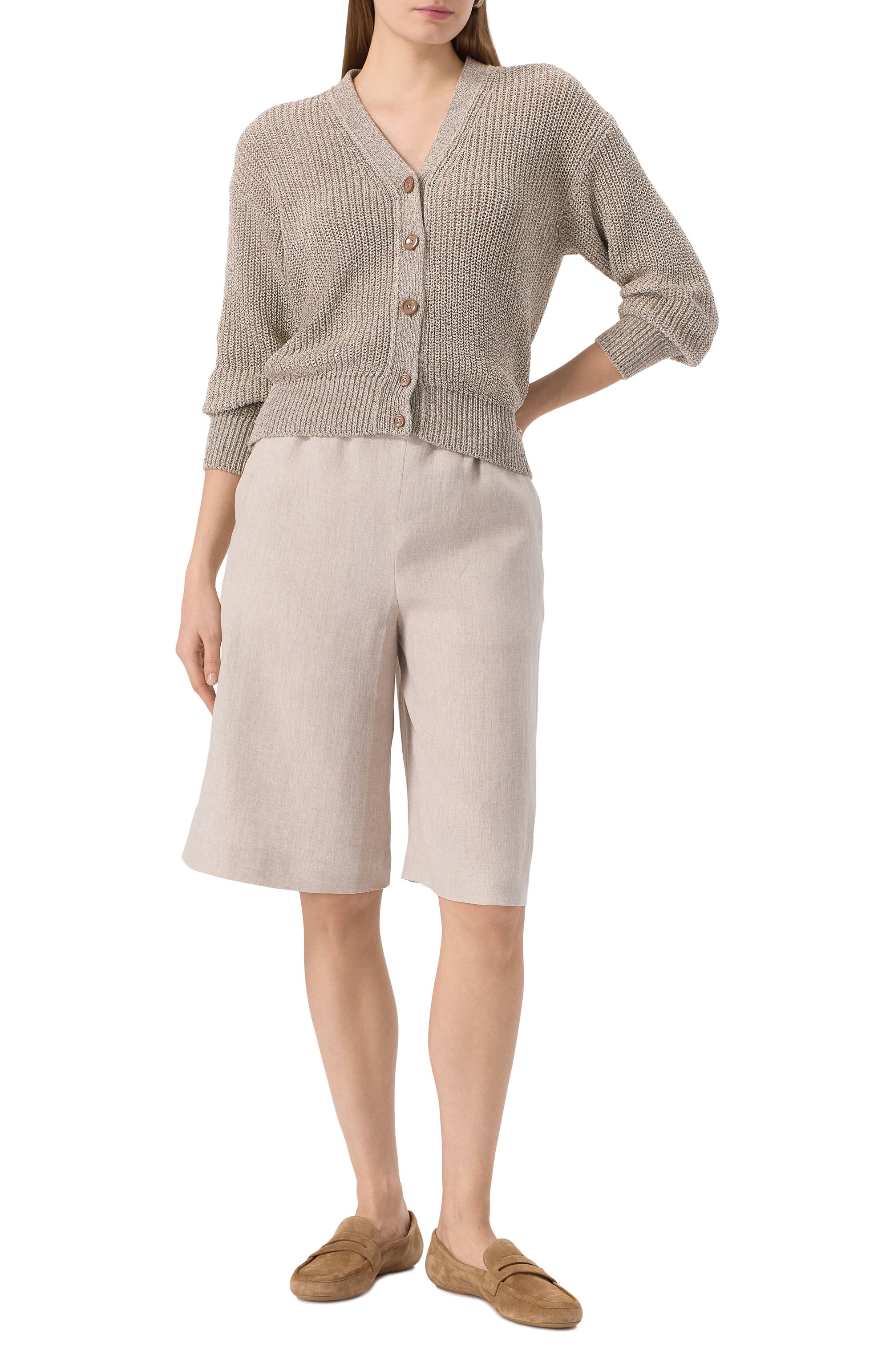 Льняные шорты AGNONA, арт. T80703/U3039, фото 2