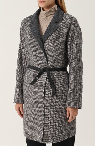 Шерстяное пальто с кожаным поясом LORO PIANA, арт. FAG3295, фото 3