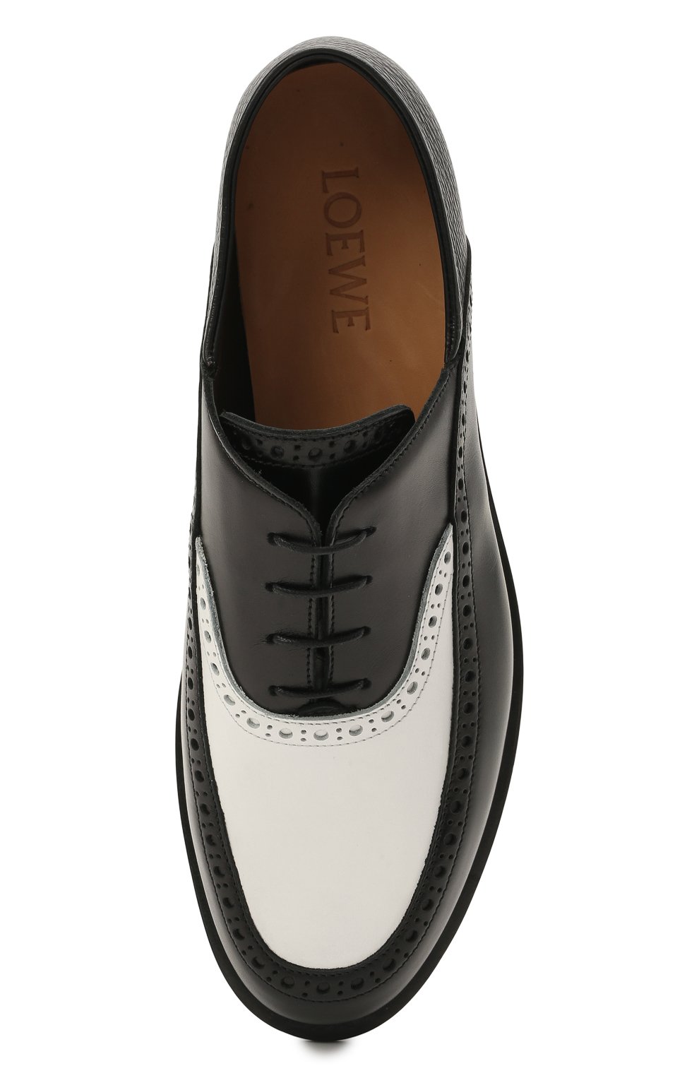 Кожаные броги LOEWE черно-белого цвета по цене 82450 руб., арт. L814379X02, фото 5 Кожаные броги LOEWE, арт. L814379X02, фото 5