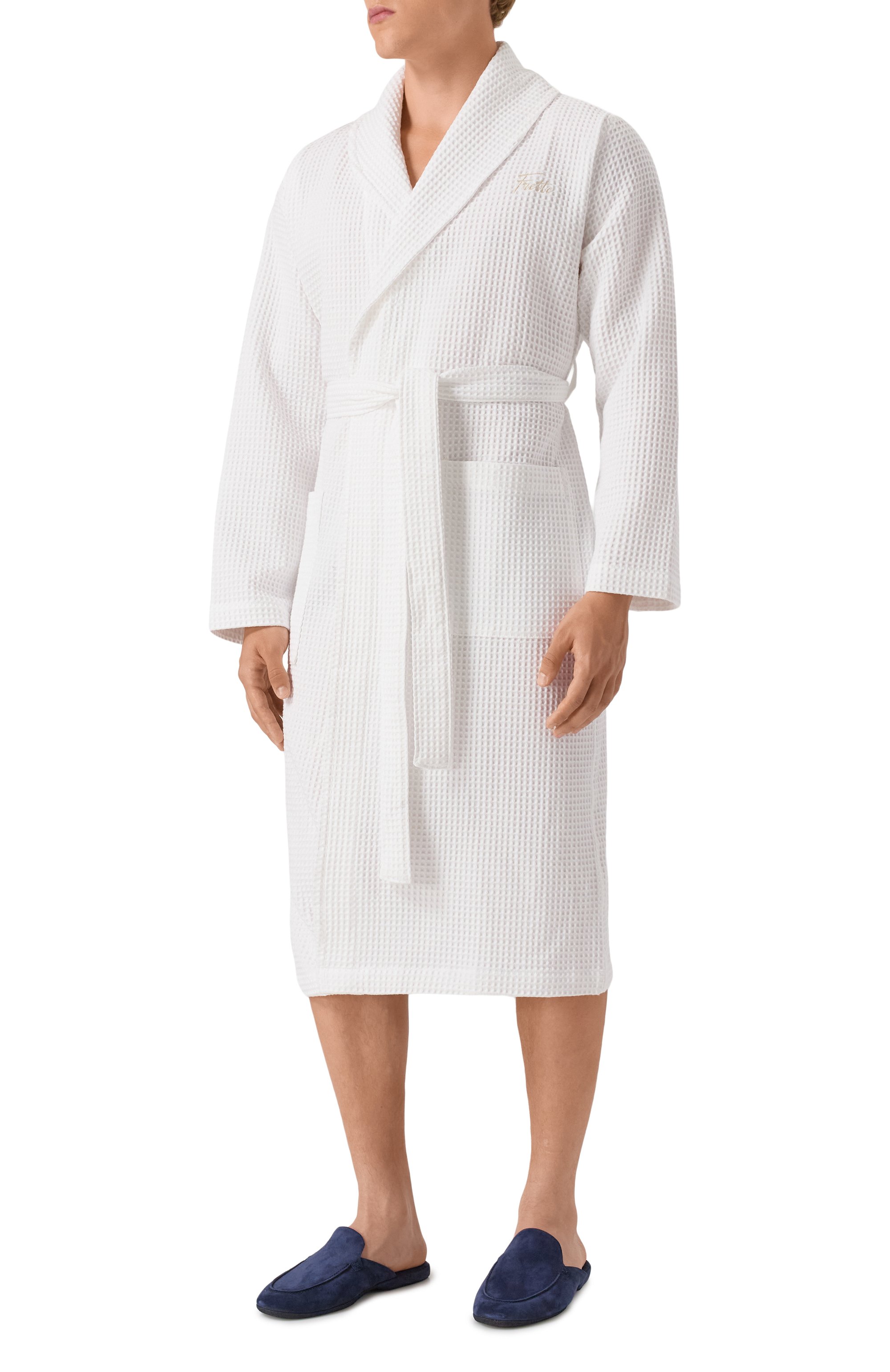 Хлопковый халат FRETTE белого цвета по цене 26400 руб., арт. FR6742 D2060 G02M/U, фото 2 Хлопковый халат FRETTE, арт. FR6742 D2060 G02M/U, фото 2