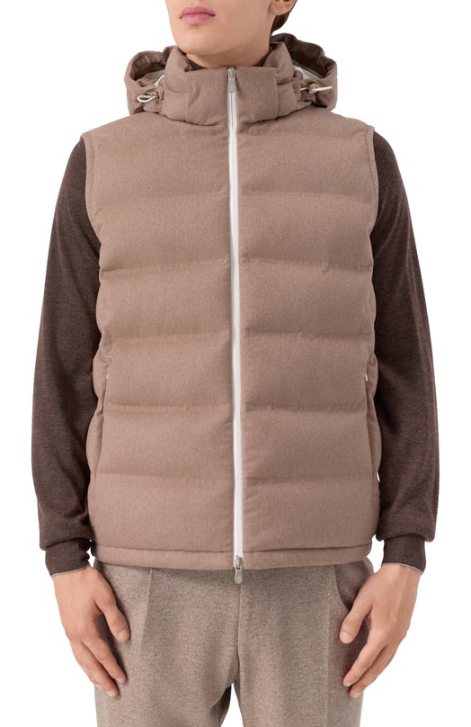 Пуховый жилет Brunello Cucinelli MQ4631608 Бежевый  MQ4631608 Фото 3