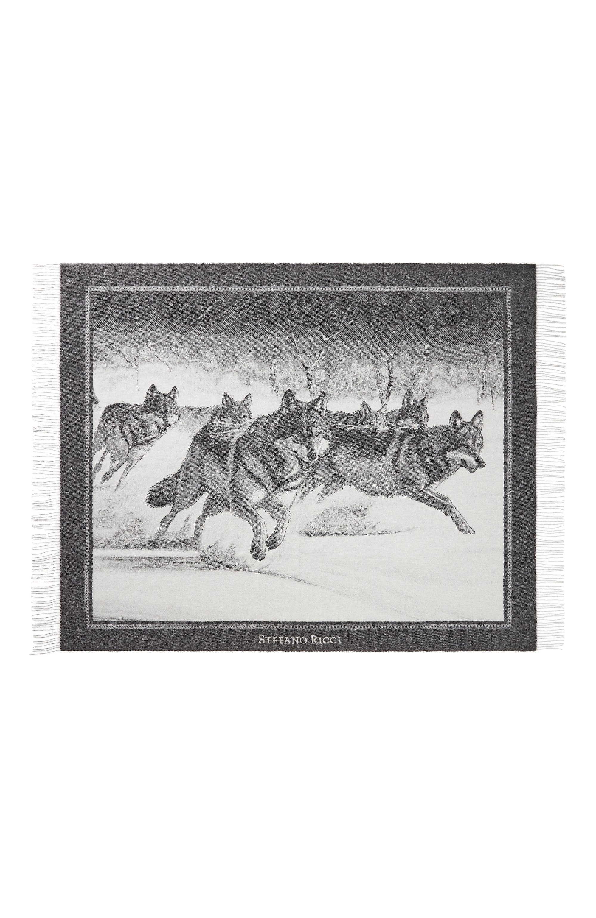 Кашемировый плед волки STEFANO RICCI коричневого цвета по цене 356500 руб., арт. MWA4300090/8394, фото 4 Кашемировый плед волки STEFANO RICCI, арт. MWA4300090/8394, фото 4