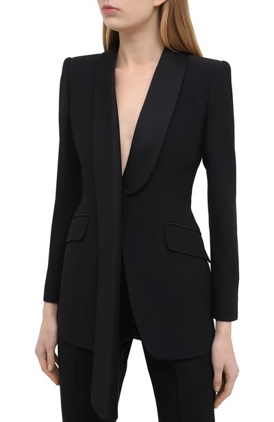 Жакет ALEXANDER MCQUEEN черного цвета по цене 263500 руб., арт. 643466/QEAAA, фото 3 Жакет ALEXANDER MCQUEEN, арт. 643466/QEAAA, фото 3
