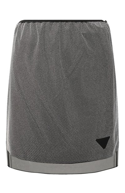 Женская шелковая юбка с отделкой стразами PRADA, арт. P154TR-1Z4W-F0118-221