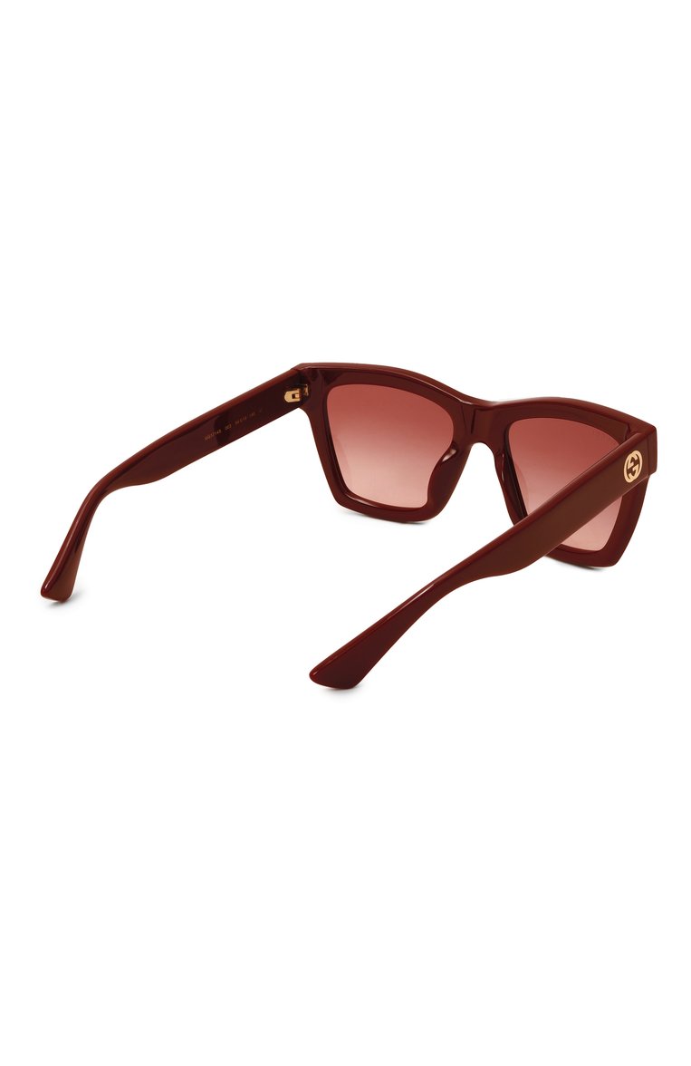 Женские солнцезащитные очки GUCCI бордового цвета, арт. GG1714S 003 | Фото 4 (Материал: Пластик; Региональные ограничения белый список (Axapta Mercury): Не проставлено; Нос: Не проставлено; Тип очков: С/з; Оптика Гендер: оптика-женское; Очки форма: Квадратные)