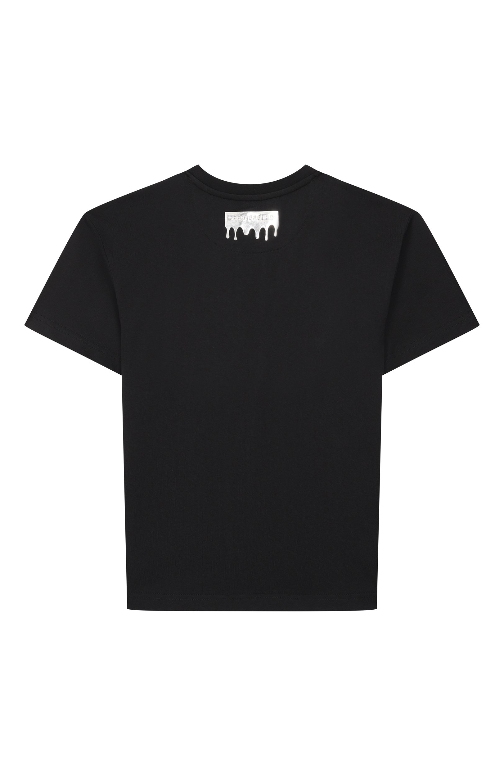 Хлопковая футболка SPRAYGROUND, арт. SPY1575BLK/SILVER DRIP 0VER T-SHIRT BLACK, фото 2