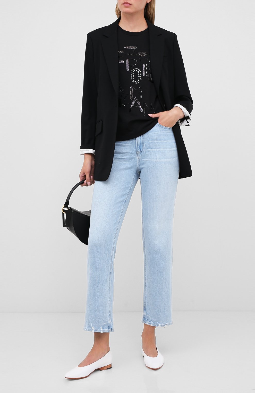 Футболка EMPORIO ARMANI черного цвета по цене 28900 руб., арт. 6H2T7R/2J4CZ, фото 2 Футболка EMPORIO ARMANI, арт. 6H2T7R/2J4CZ, фото 2