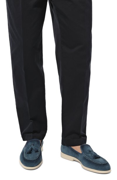 Замшевые лоферы malibu SANTONI синего цвета по цене 59950 руб., арт. MGAG18778TICSSG5U29, фото 3 Замшевые лоферы malibu SANTONI, арт. MGAG18778TICSSG5U29, фото 3