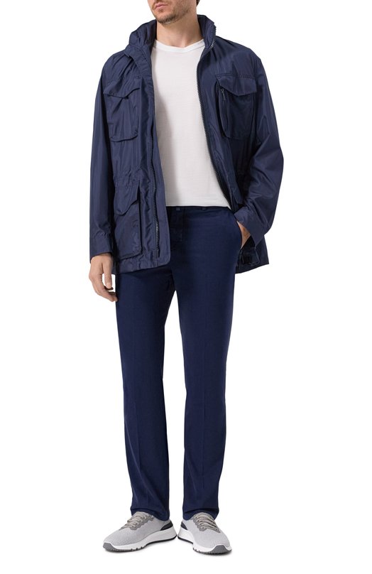 Хлопковые брюки Kiton UFPPERK0100H02 Синий  UFPPERK0100H02 Фото 2