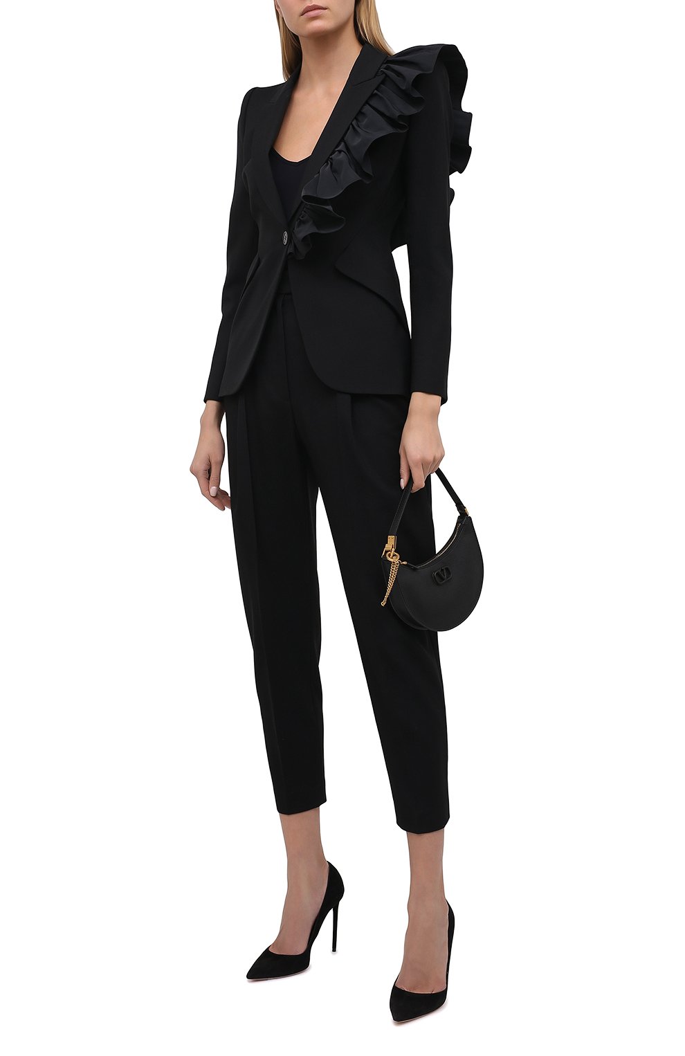 Шерстяные брюки ALEXANDER MCQUEEN черного цвета по цене 107000 руб., арт. 682511/QJACA, фото 2 Шерстяные брюки ALEXANDER MCQUEEN, арт. 682511/QJACA, фото 2