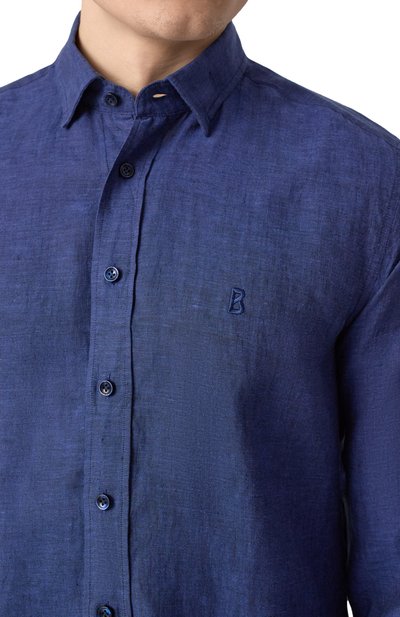 Льняная рубашка BOGNER синего цвета по цене 24900 руб., арт. 58842973, фото 5 Льняная рубашка BOGNER, арт. 58842973, фото 5