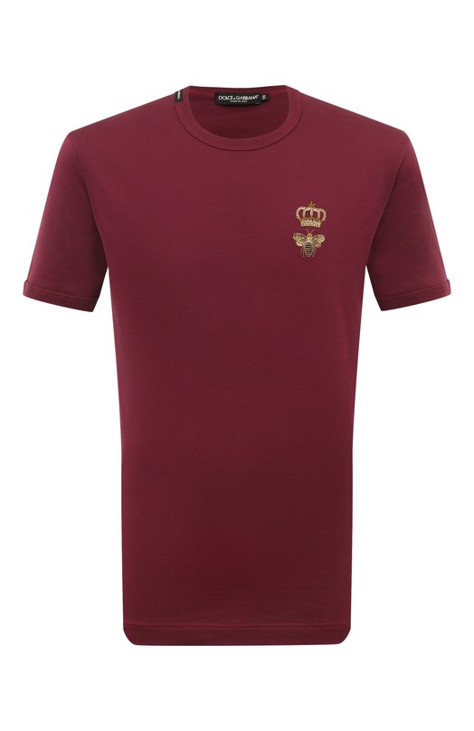 Хлопковая футболка Dolce & Gabbana G8PV1Z/G7WUQ Бордовый G8PV1Z/G7WUQ
