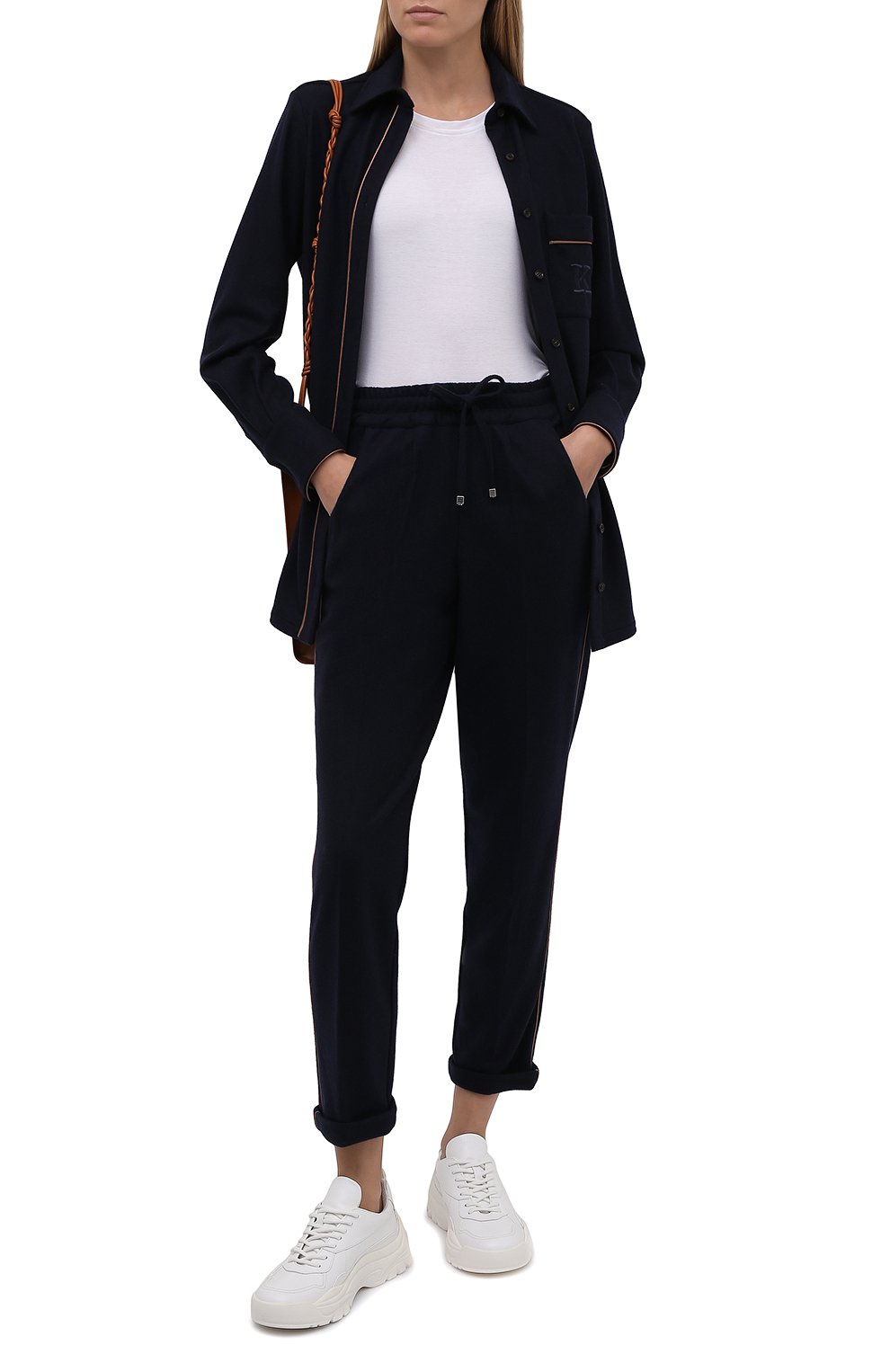 Кашемировые брюки KITON темно-синего цвета по цене 256500 руб., арт. D52122K05T67, фото 2 Кашемировые брюки KITON, арт. D52122K05T67, фото 2