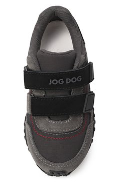 Детские комбинированные кроссовки JOG DOG темно-серого цвета, арт. 01088KU2-020 | Фото 4 (Нос: Не проставлено; Материал внешний: Замша; Материал внутренний: Текстиль; Стили: Классический; Кросс-КТ: велькро; Автоматизация состава: Проставлено)