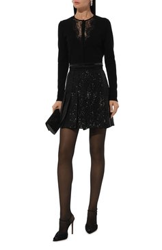 Женский кардиган из вискозы GIAMBATTISTA VALLI черного цвета, арт. 24FWSVCM0M03-16VIP | Фото 2 (Рукава: Длинные; Материал сплава: Проставлено; Материал внешний: Синтетический материал, Вискоза; Длина (для топов): Стандартные; Драгоценные камни: Проставлено; Женское Кросс-КТ: кардиган-трикотаж; Стили: Романтичный)