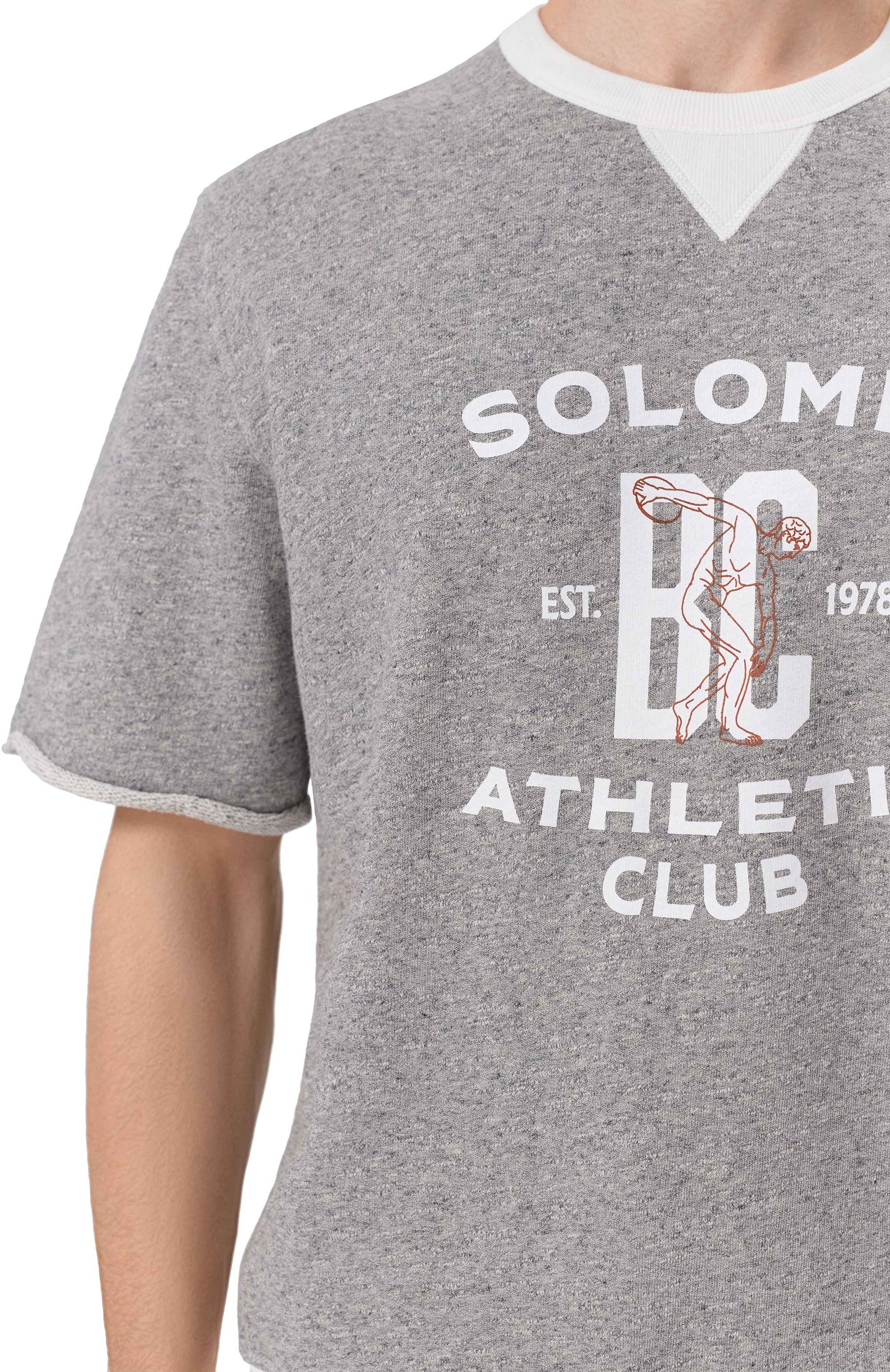 Свитшот из хлопка и льна BRUNELLO CUCINELLI серого цвета по цене 109000 руб., арт. MR8313378G, фото 5 Свитшот из хлопка и льна BRUNELLO CUCINELLI, арт. MR8313378G, фото 5