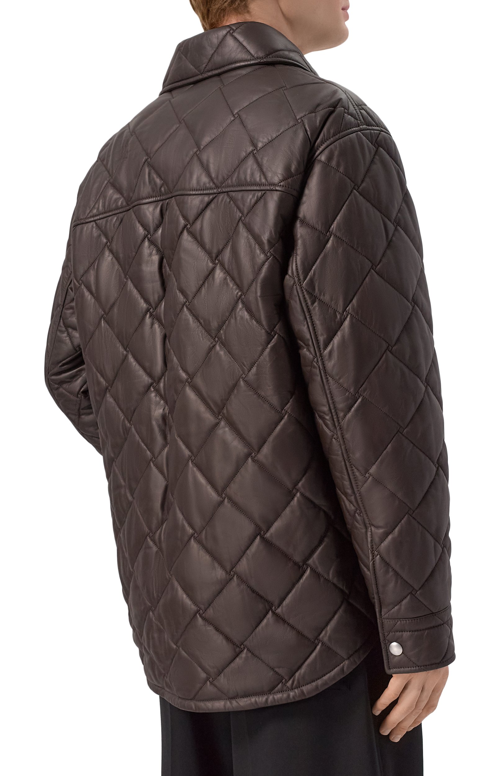 Кожаная куртка BOTTEGA VENETA темно-коричневого цвета по цене 955500 руб., арт. 853935/V6FD0, фото 4 Кожаная куртка BOTTEGA VENETA, арт. 853935/V6FD0, фото 4