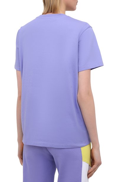 Хлопковая футболка MSGM сиреневого цвета по цене 11750 руб., арт. 3041MDM95 217298, фото 4 Хлопковая футболка MSGM, арт. 3041MDM95 217298, фото 4