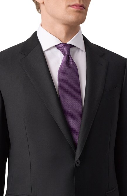 Мужской шелковый галстук ZEGNA фиолетового цвета, арт. 1P8/Z9D80TA9 | Фото 2 (Нос: Не проставлено; Материал сплава: Проставлено; Материал: Текстиль, Шелк)