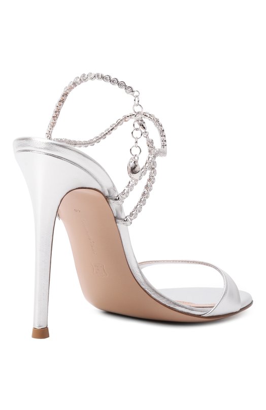 Кожаные босоножки Eternity 105 Gianvito Rossi G32578.15RIC.NPSARGE Серебряный  G32578.15RIC.NPSARGE Фото 5