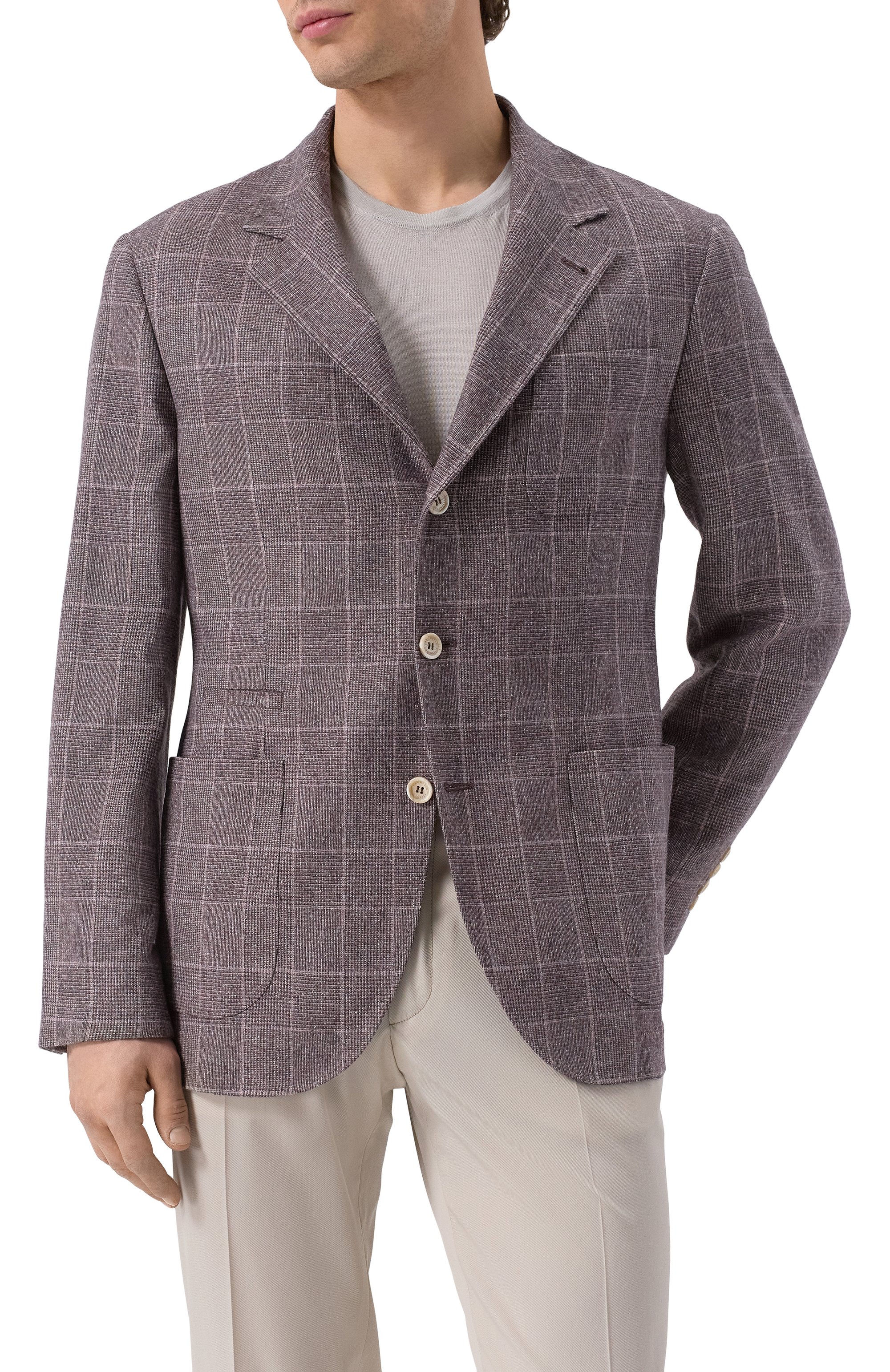 Пиджак из шелка и шерсти BRUNELLO CUCINELLI сиреневого цвета по цене 395000 руб., арт. MY4667BND, фото 5 Пиджак из шелка и шерсти BRUNELLO CUCINELLI, арт. MY4667BND, фото 5