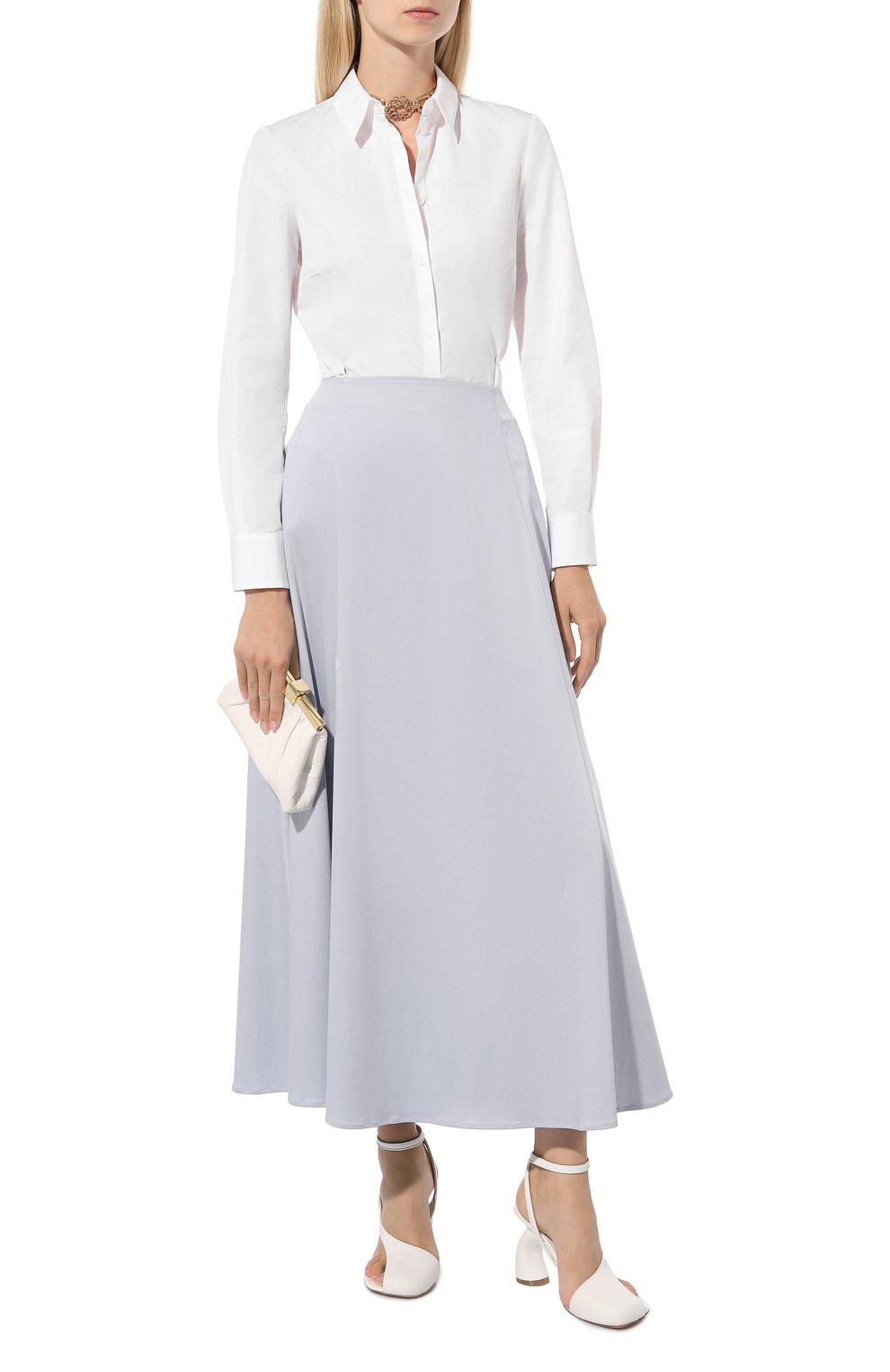 Хлопковая юбка LA NEIGE голубого цвета по цене 24200 руб., арт. #SKIRT-04-L-05-4648, фото 2 Хлопковая юбка LA NEIGE, арт. #SKIRT-04-L-05-4648, фото 2