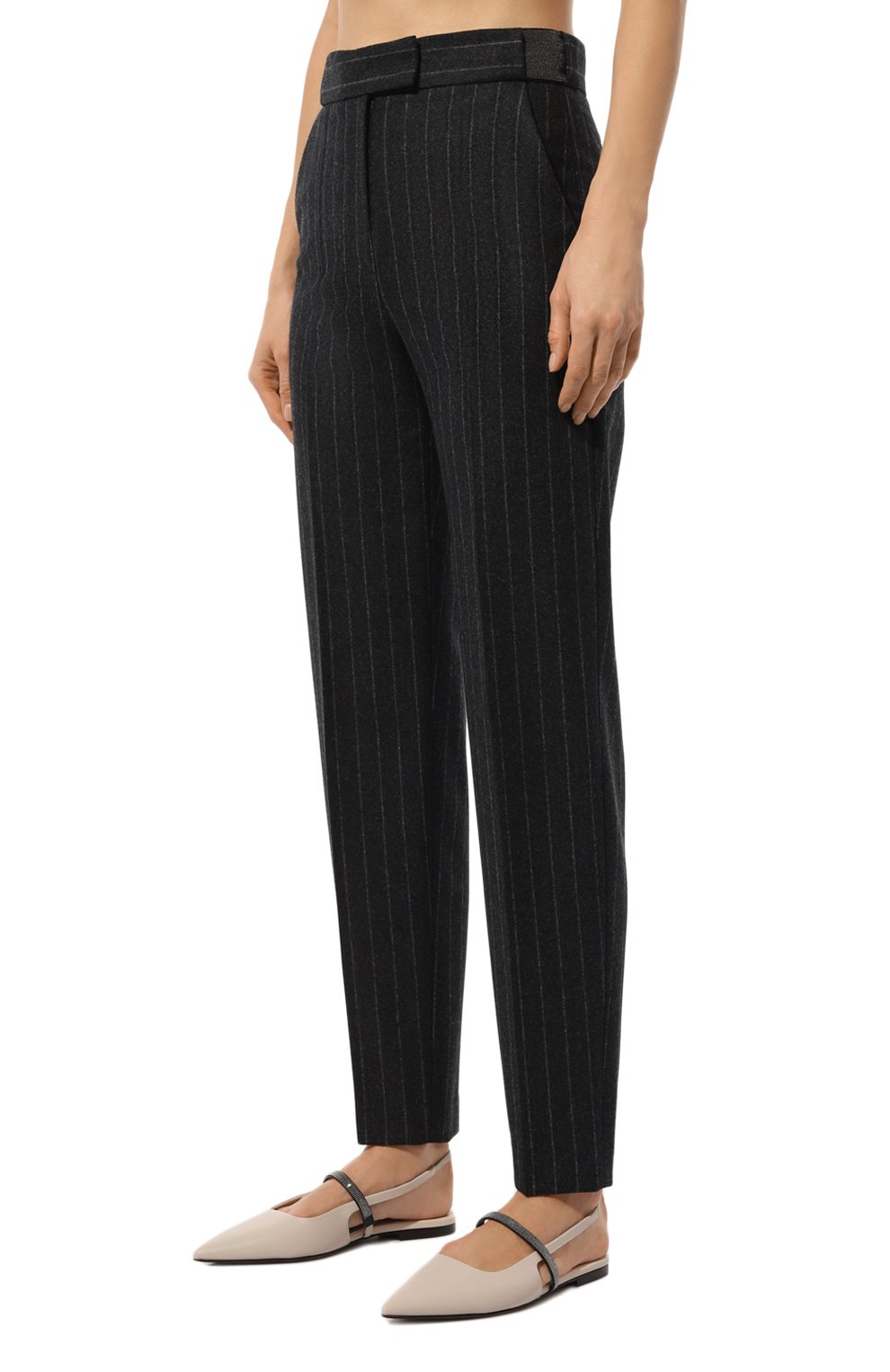 Шерстяные брюки BRUNELLO CUCINELLI темно-серого цвета по цене 191500 руб., арт. ME208P8748, фото 3 Шерстяные брюки BRUNELLO CUCINELLI, арт. ME208P8748, фото 3