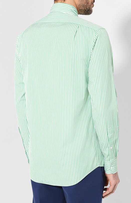Хлопковая сорочка с воротником button down Ralph Lauren Зелёный, фото 4