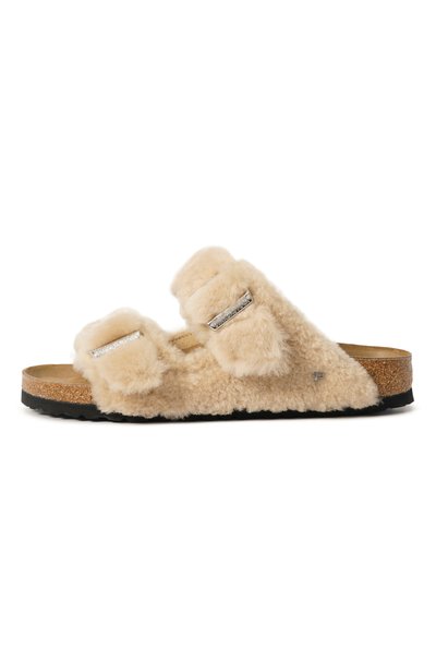 Шлепанцы из овчины arizona shearling BIRKENSTOCK бежевого цвета по цене 20600 руб., арт. 1030275, фото 4 Шлепанцы из овчины arizona shearling BIRKENSTOCK, арт. 1030275, фото 4