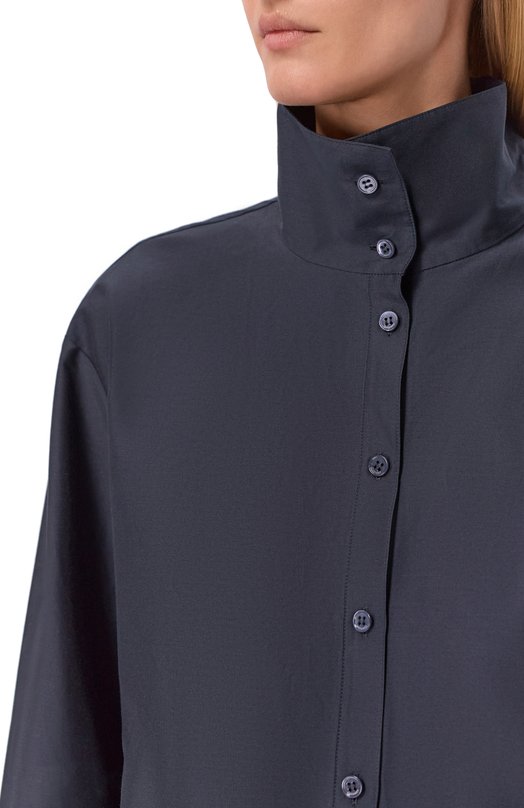 Рубашка из хлопка и шелка 12 STOREEZ 136849 Синий  136849 Фото 5