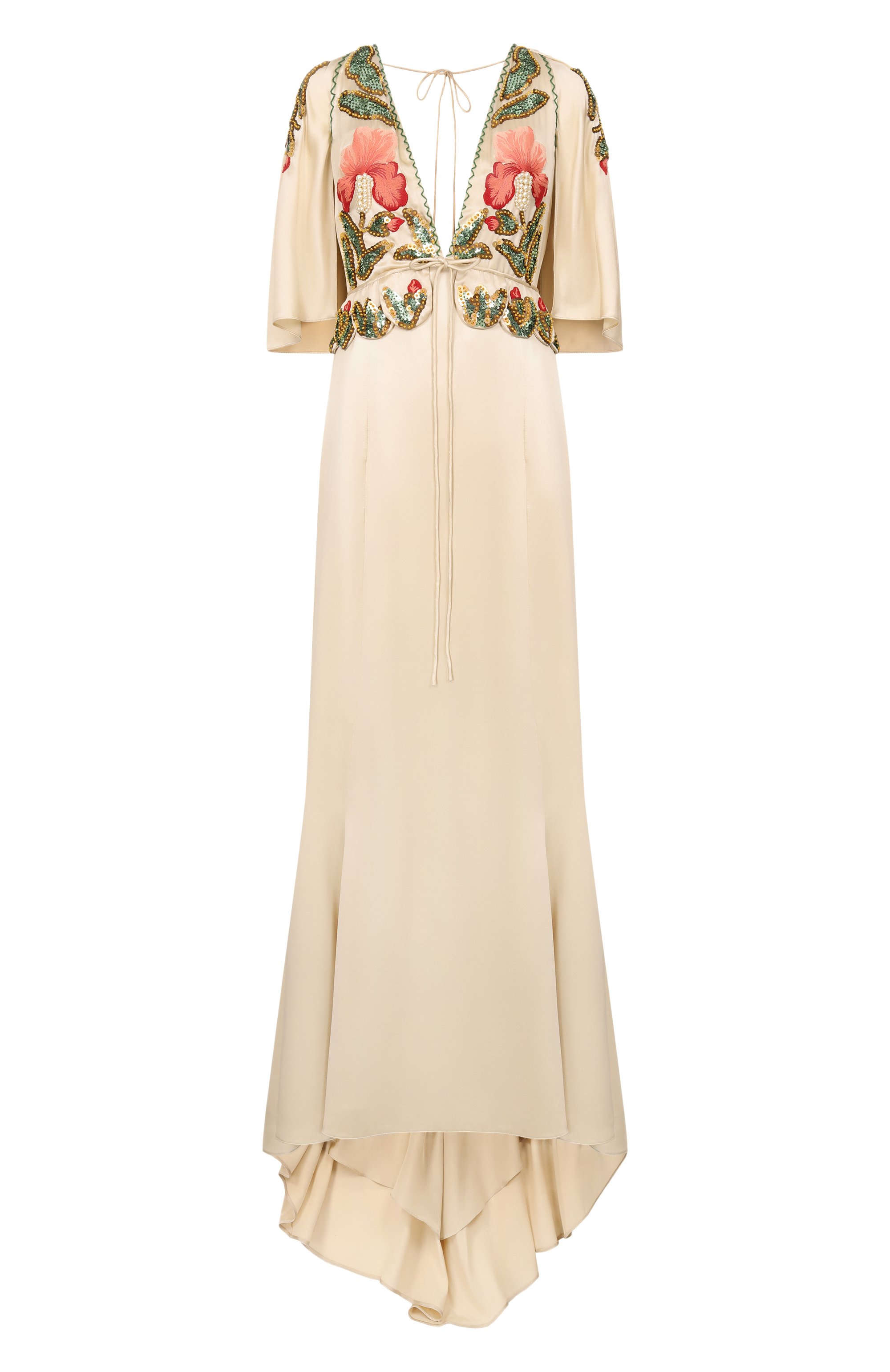 Атласное платье VALENTINO бежевого цвета по цене 1715000 руб., арт. 8B3VDMJ5/8M6, фото 1 Атласное платье VALENTINO, арт. 8B3VDMJ5/8M6, фото 1