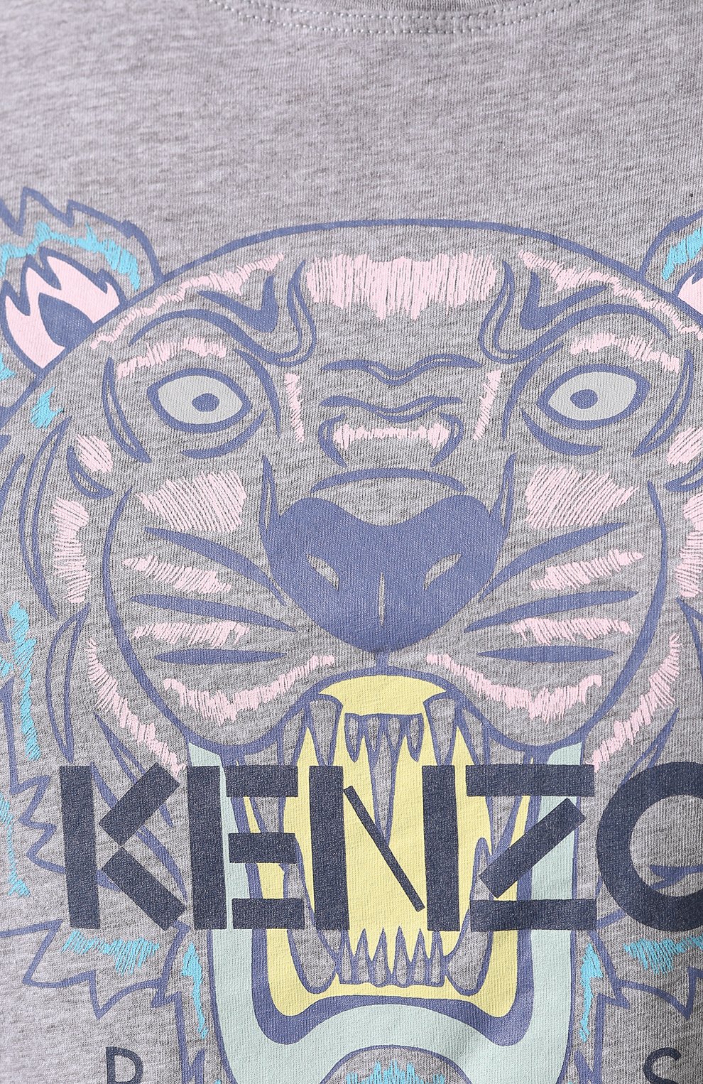 Хлопковая футболка KENZO серого цвета по цене 13050 руб., арт. F962TS7214YB, фото 5 Хлопковая футболка KENZO, арт. F962TS7214YB, фото 5