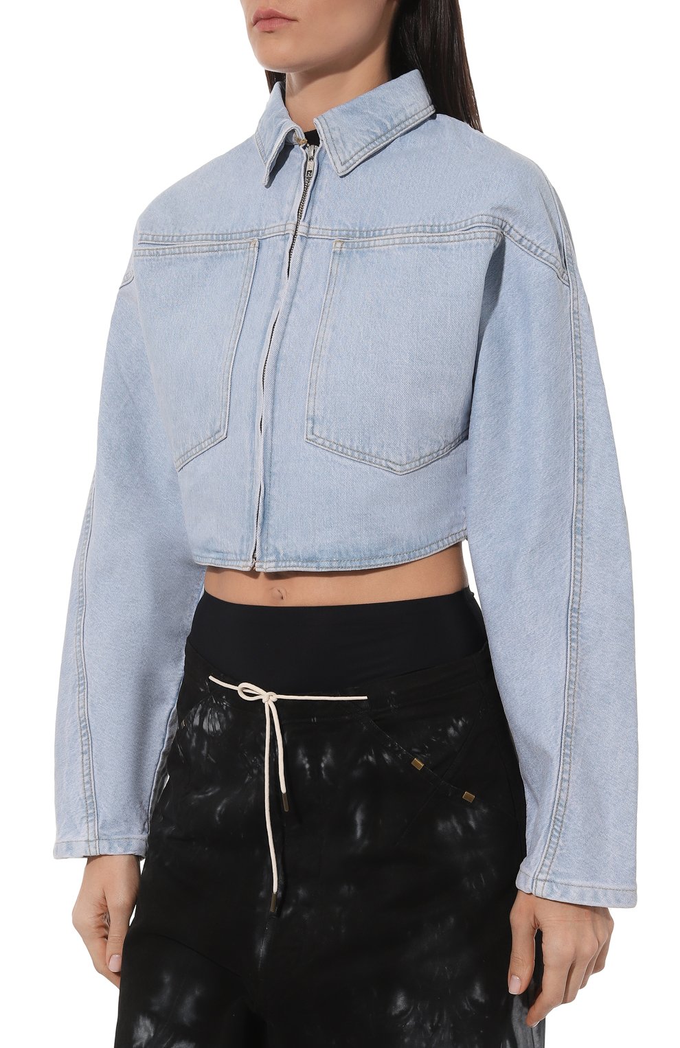 Джинсовая куртка YUZEFI голубого цвета по цене 54550 руб., арт. YUZPF23-RW-JK02-14, фото 3 Джинсовая куртка YUZEFI, арт. YUZPF23-RW-JK02-14, фото 3