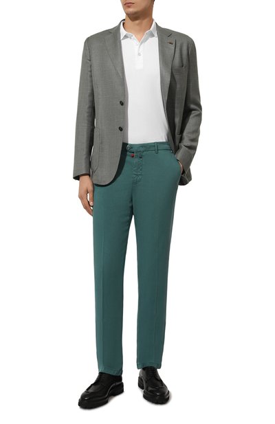 Брюки KITON бирюзового цвета по цене 93300 руб., арт. UFPPEK0607D, фото 2 Брюки KITON, арт. UFPPEK0607D, фото 2