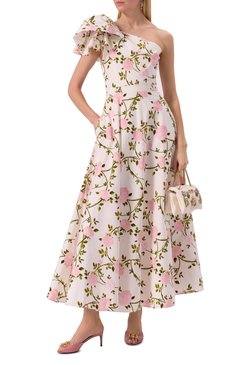 Женское хлопковое платье GIAMBATTISTA VALLI белого цвета, арт. 25SSPVCA5262-31PRI | Фото 2 (Длина Ж (юбки, платья, шорты): Макси; Драгоценные камни: Проставлено; Материал внешний: Хлопок; Материал сплава: Проставлено; Стили: Романтичный; Случай: Коктейльный; Рукава: Без рукавов; Женское Кросс-КТ: Платье-одежда)