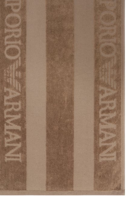 Мужские хлопковое полотенце EMPORIO ARMANI коричневого цвета, арт. EX000016/AF12357 | Фото 2 (Материал: Текстиль, Хлопок; Автоматизация состава: Проставлено; Нос: Не проставлено)