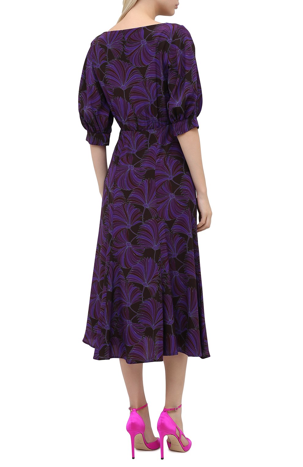 Шелковое платье DRIES VAN NOTEN фиолетового цвета по цене 145500 руб., арт. 202-18698-1200, фото 4 Шелковое платье DRIES VAN NOTEN, арт. 202-18698-1200, фото 4