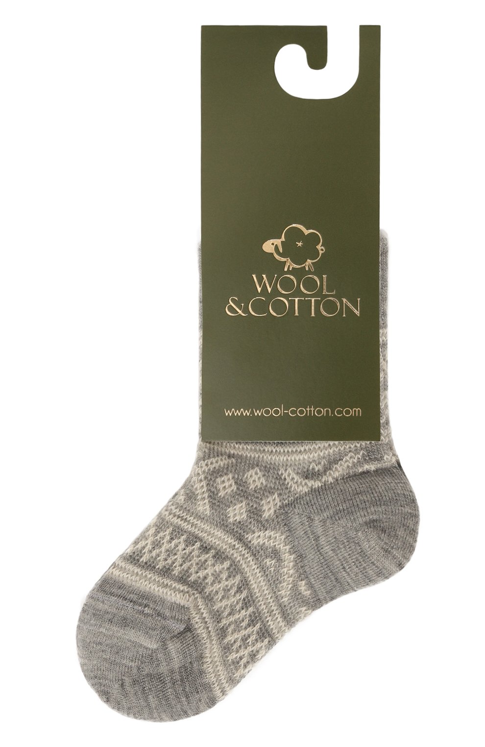 Шерстяные носки WOOL AND COTTON серого цвета по цене 870 руб., арт. NNRU/SN03, фото 1 Шерстяные носки WOOL AND COTTON, арт. NNRU/SN03, фото 1